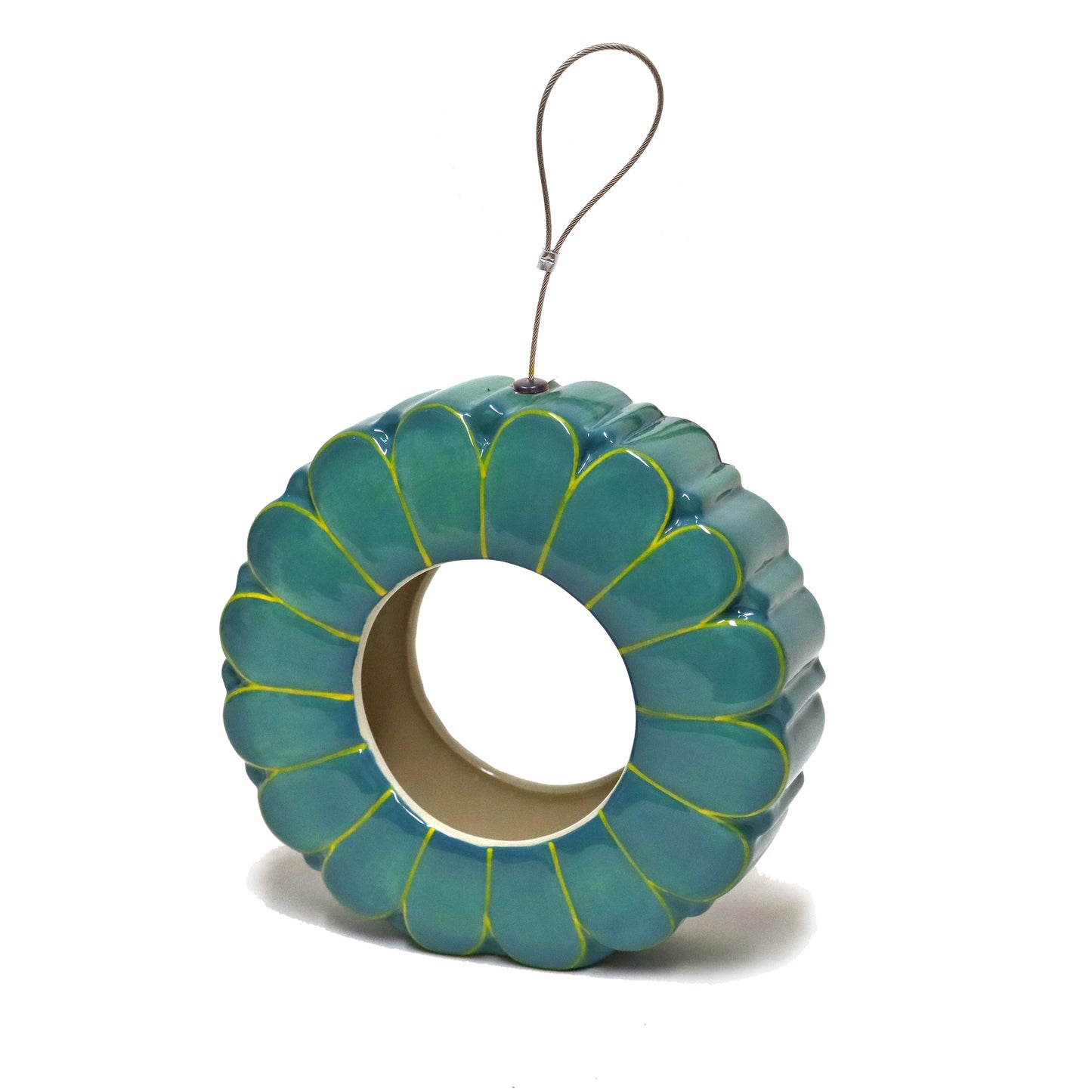 African Daisy Ceramic Hanging Bird Feeder (seconds stock)