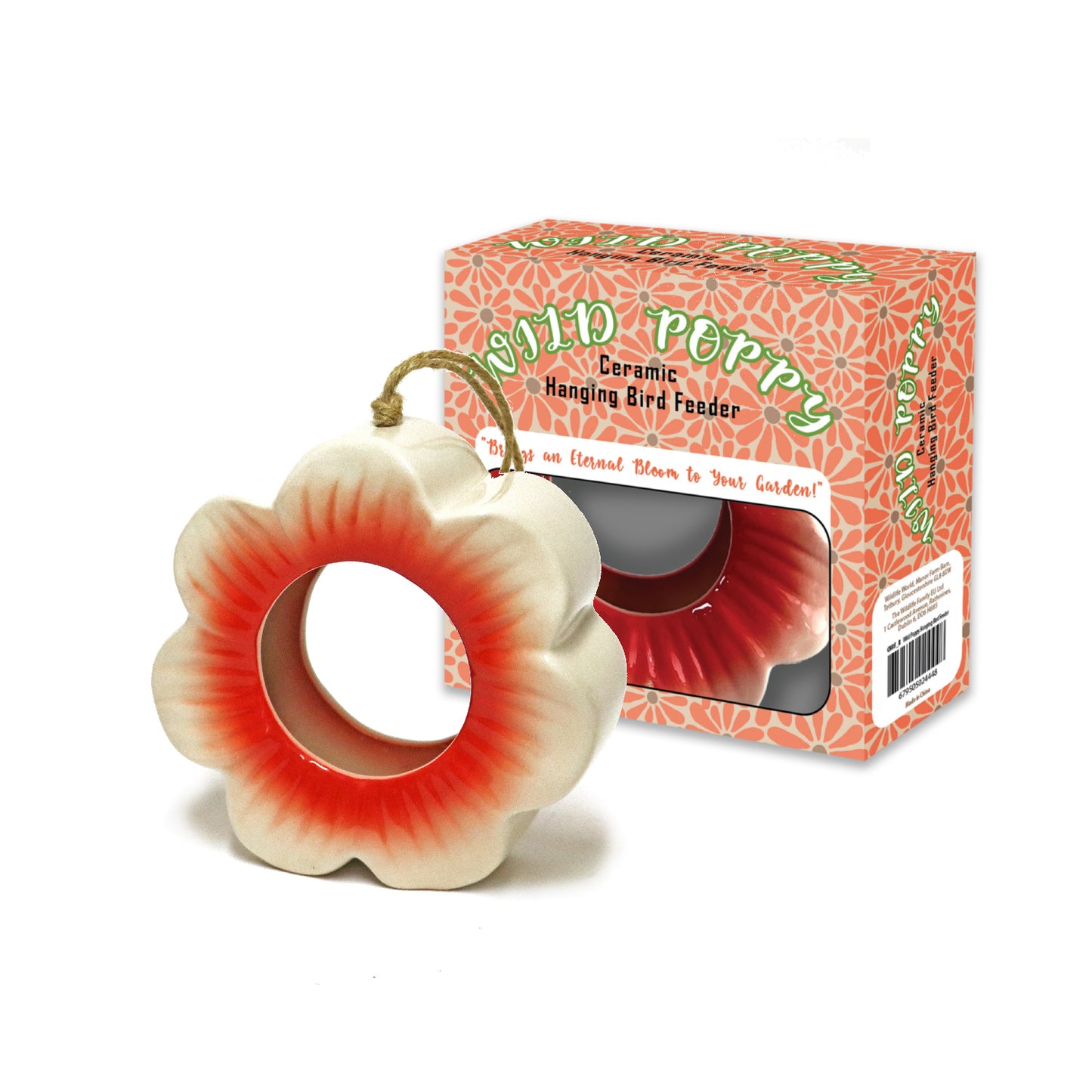 Wild Poppy Hanging Bird Feeder (Seconds stock)