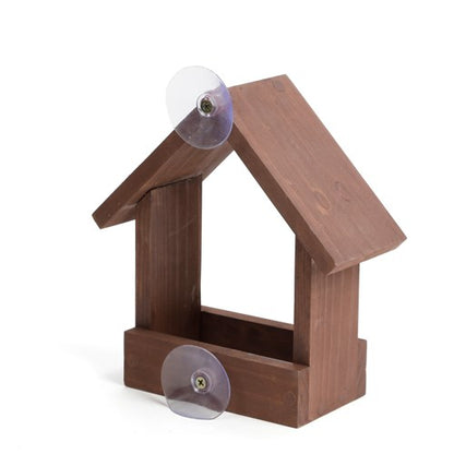 Brown Wooden Bird Window Feeder - Excess Customer Stock