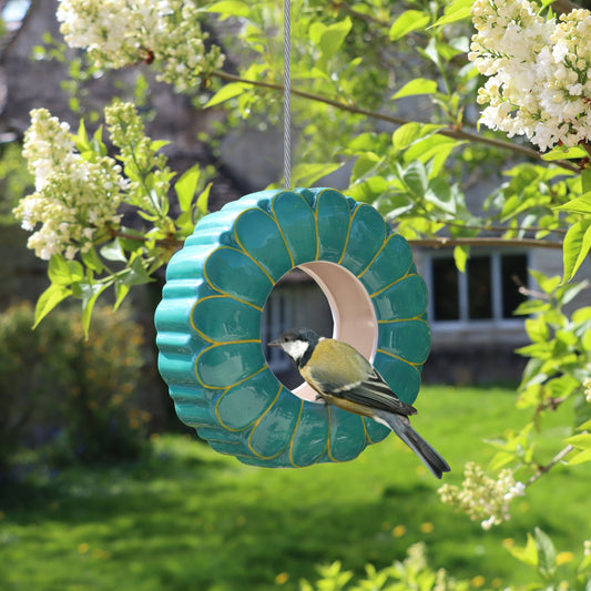 African Daisy Ceramic Hanging Bird Feeder (seconds stock)