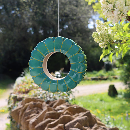 African Daisy Ceramic Hanging Bird Feeder (seconds stock)