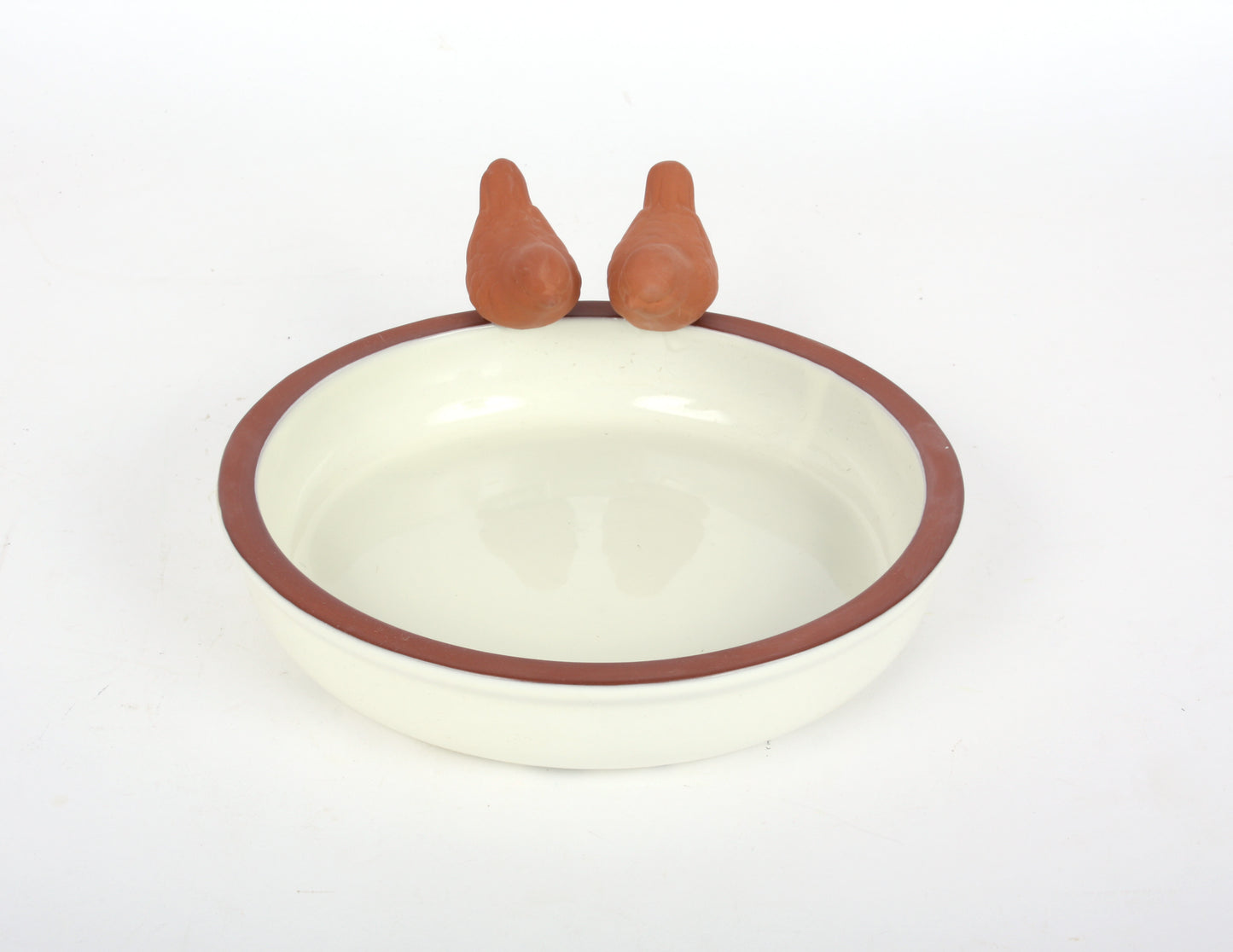 Cream Ceramic Bird Bath - NO BIRDS