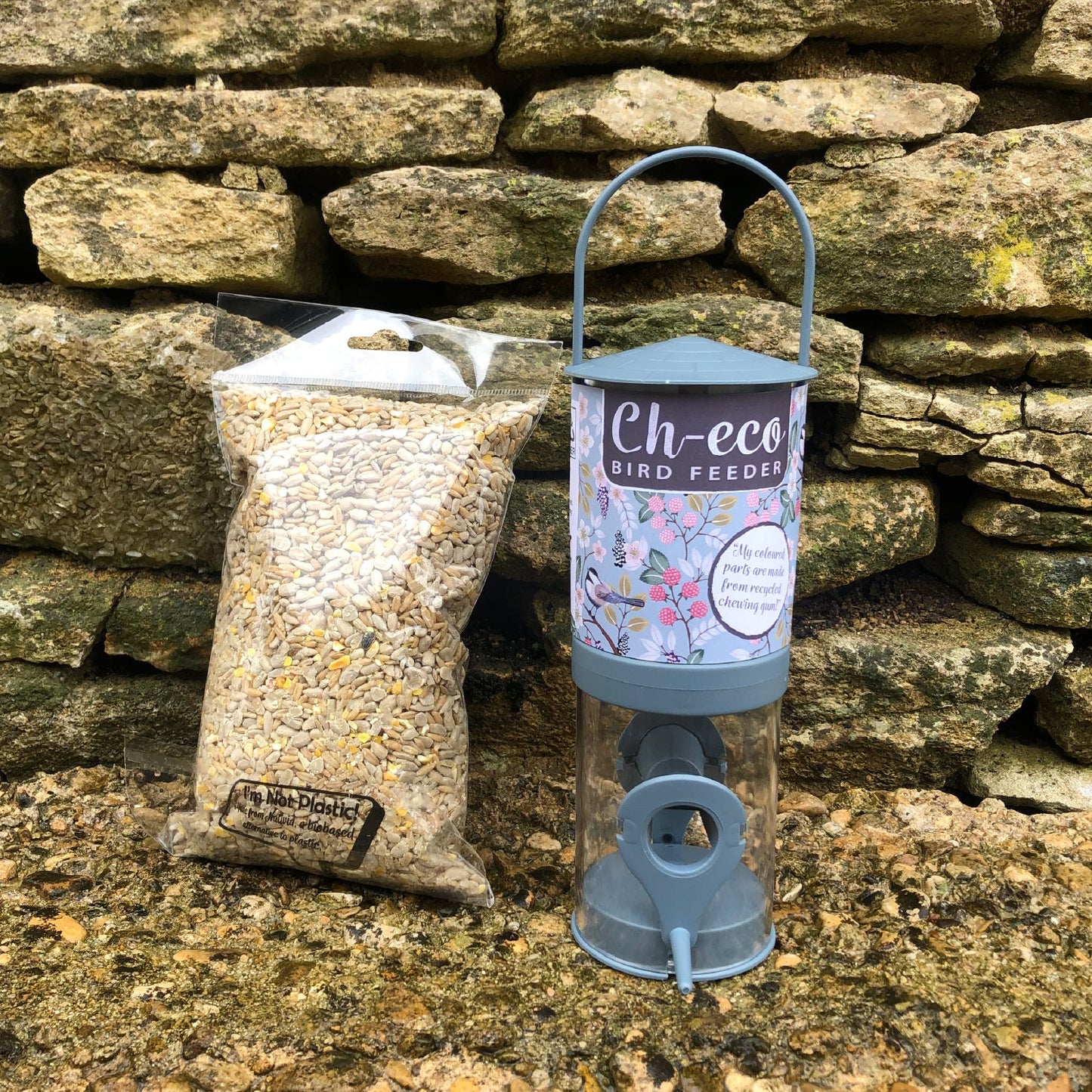 CH-ECO Recycled Bird Feeder - Various Colours available with FREE bag of bird Seed (may vary)