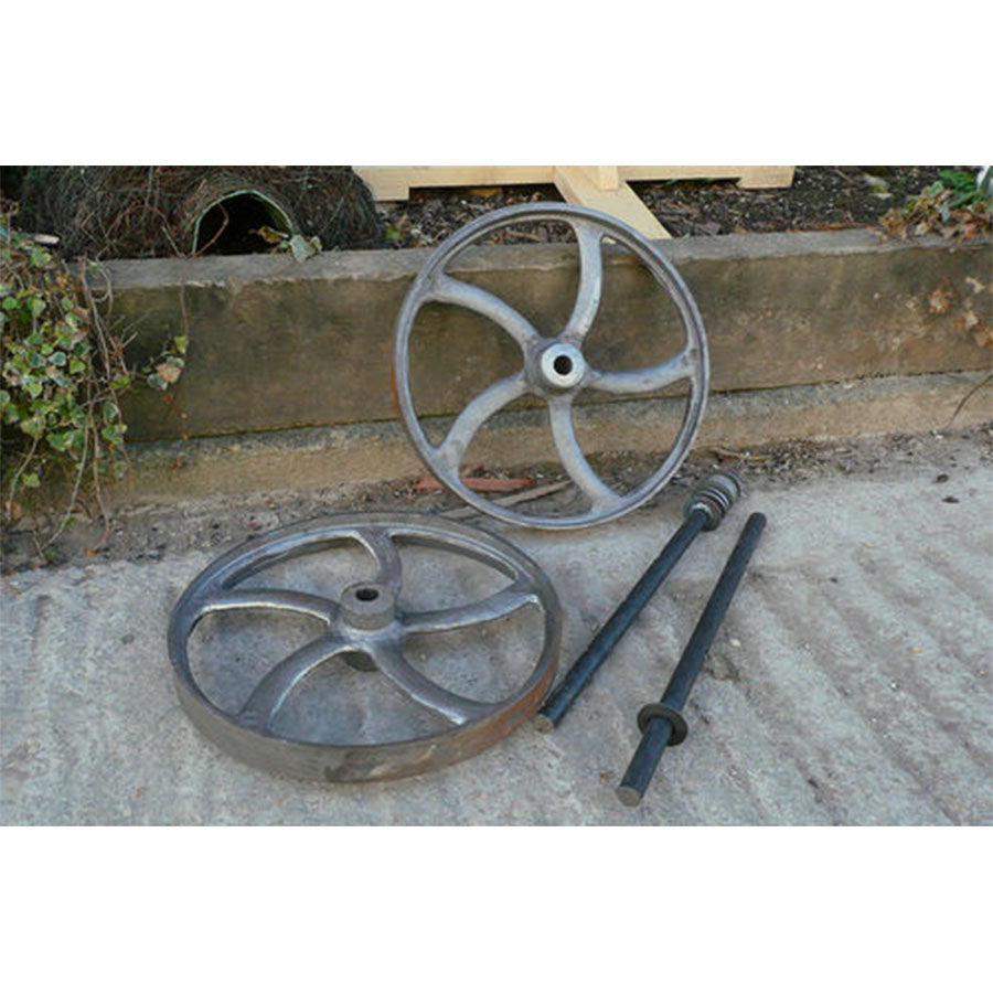 A Pair Of Traditional Cast Iron Wheels