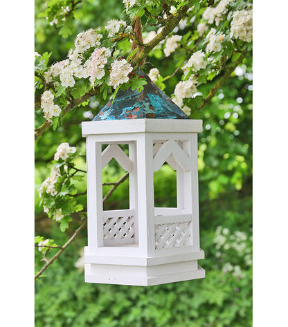 White Gothic Hanging Bird Table